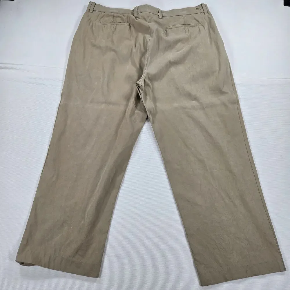 Tommy Bahama Silk‎ Blend Tan Lightweight Pleated Pants Men's Size 38